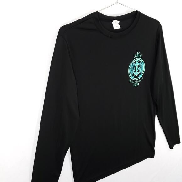Caribbean Alibi Boat Charters Shirt Adult Extra Small Long Sleeve USVI Pullover - Picture 3 of 8